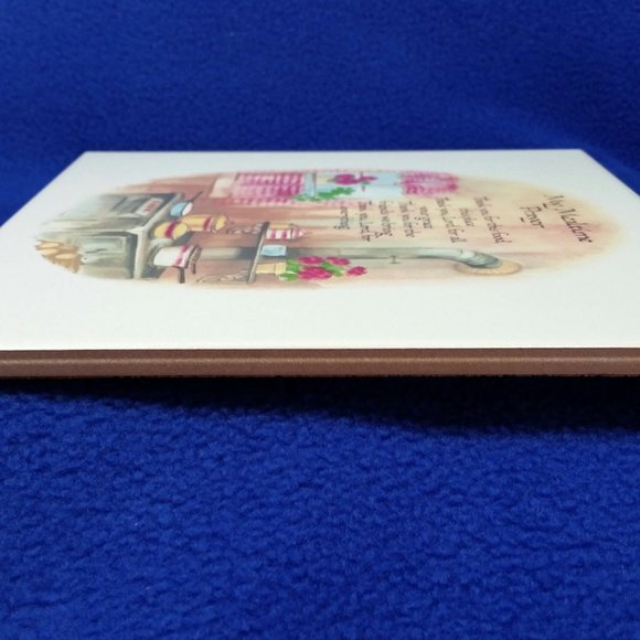 Vintage My Mealtime Prayer Ceramic Tile Kitchen Trivet Retro MCM AS IS - Picture 8 of 10